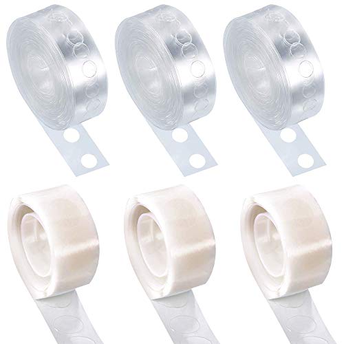 Kbnian 6 Rollen Ballon Bogen Girlande Dekorstreifen Kit , bestehend aus 3 Rollen mit 5 m Ballonbandstreifen, 3 Rollen mit Ballon Kleber Punkt Punkte Aufkleber , Hochzeitsfeier-Geburtstagsdekoration
