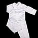 Dressy Daisy Baby Boys' 4 Pcs Satin Baptism Christening Suit With Bonnet Long Sleeves Infant Size 6-9 Months White