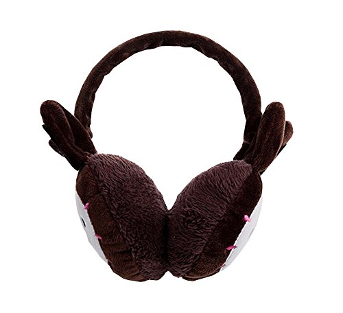 Cute Rabbit Kids Earmuff Durable Winter Baby Earflap Keep Warm with Plush Coffee