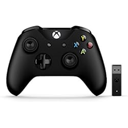 Microsoft – Mando Xbox + Adaptador Inalámbrico Gamepad PC, Xbox One Negro