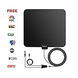 Globmall Interna Antenna TV, 80KM Gamma Antenna per Digitale TV con Staccabile A