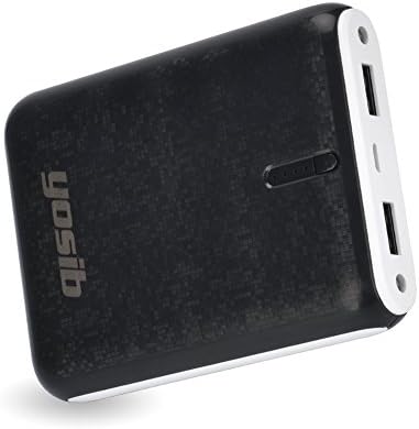10000mAh Ultra-Compact External Battery Charger, High-Speed Travel Charger with Built-in Lightning and Micro USB Cables Portable Power Bank for iPhone, Galaxy, and more. (Black)