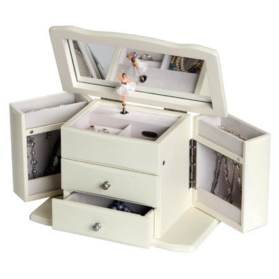Mele & Co. Angelica Girl's Musical Ballerina Jewelry Box Color: White