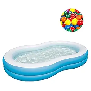 NHR Inflatable Kid's Swimming Pool,Water Pool,Kiddie Pool,Family Pool with 30 Balls (Blue)