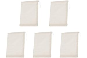 WYAN 5 Gaze de Coton, Strainer Bags, Lavable et Réutilisable Cheese Strainer Filter, Adapté Laits Noix, Sachets Thé, Jus, Vin, Yaourt, Fromage, Café Infusé Froid Thé (12 X 14 Pouces)
