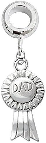 Sterling silver charm bead "Number one Dad" compatible for pandora all types bracelet