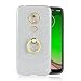 Produktbild Moto G7 Play Hülle Glitzer Bumper Case Weiche TPU Abdeckung + Glitzer Papier 2 in 1 Hybrid Hülle mit 360°drehbar Kickstand Finger Griff Halter Silikon Schutzhülle Tasche für Moto G7 Play -- Weiße