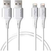 2Adet x 2Metre USB A-Lightning Kablo Seti, 3.1A Hızlı Şarj, Beyaz/G&uuml;m&uuml;ş Metal, REMORAX Wahoo (2Ad x 2Metre Beyaz)