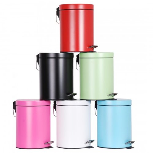 5 Liter Abfalleimer - Treteimer - Badeimer - Mülleimer - Eimer - Kosmetikeimer - Müllsammler - Abfallsammler, Farbe:Grün