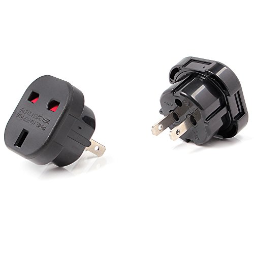 Neuftech 2x Reisestecker UK auf US Stecker, Adapter UK auf US,Kanada,Australien,China,HK,Japan,Thailand usw - 3