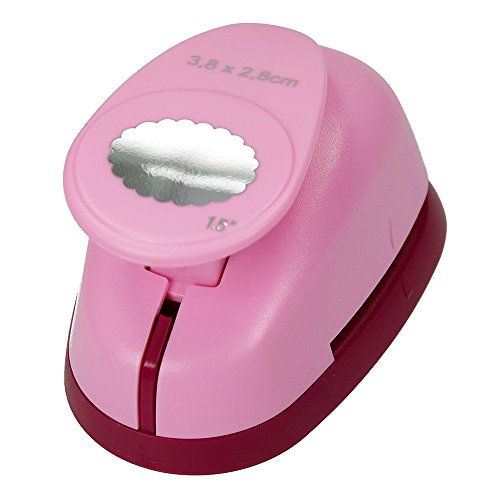 efco 1793032 Stanzer L, oval gezahnt Motivstanzer, Kern: Metall, Pink, 9,5 x 6,5 x 6 cm
