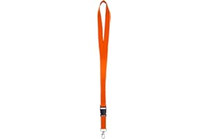 WWW.KARTEO.DE Karteo Schlüsselband orange mit Karabinerhaken und Schnalle [1 Stück] 20 mm Lanyard Ausweishalter zum Umhängen von Ausweishüllen Kartenhüllen Schlüssel