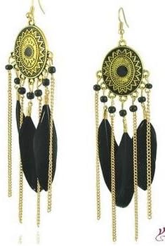 Baroque painting and painted feather feather earrings earring Earrings personality tribal beads