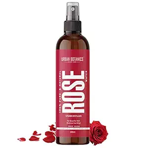 UrbanBotanics Pure & Natural Rose Water/Skin Toner - 200ml - Steam Distilled - Gulab Jal - Organic - Chemical Free