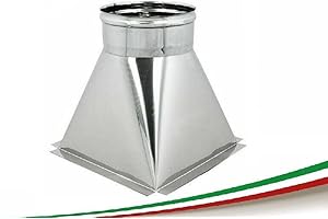 TEKNOSTEELL TRAMOGGIA PER CANNA FUMARIA DAL 16X16 AL 30X30 FEMMINA VARI DIAMETRI (Ø150 F, 25X25)