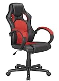 Fauteuil de Bureau Gaming Ergonomique et Confortable - Rouge et Noir - Design siège baquet - Collection Gamer