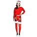 Produktbild Riou Weihnachten Set Baby Kleidung Set Pullover Pyjama Set Familie Weihnachts Santa 4pcs Baby Tops + Pants + Hut + Socken Outfit Set Kostüm Kinder (L, Mom)
