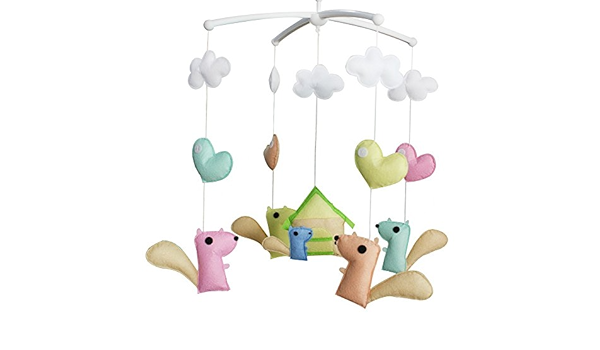 Produits Pour Bebe Decor De Chambre D Enfants Jouet Pour Le Sommeil Musical Hanging Toy Mobile Pour Berceau Ecureuil Amazon Fr Bebes Puericulture