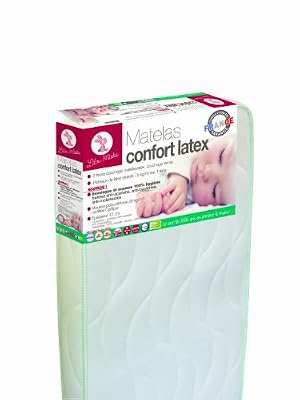 Lilou Miaka Matelas Latex - Enveloppe Et Mousse 100% Hygiène - 60 x 120 x 12 cm