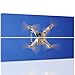 Produktbild Feeby. Leinwandbild, Bilder, Wand Bild - 2 Teile - rechteckige Form, Wandbilder, Kunstdruck 60x40 cm, TECHNOLOGIE, DROHNE, WEIß, BLAU
