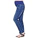 Aimeart Women's Straight Leg Full Length Loose Casual Blue Maternity Jeans, L