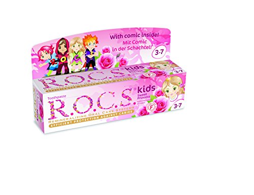 Dentifricio R.O.C.S kids Sweet Princess al gusto delicato di lucuma rosa / ROCS Senza fluoro!