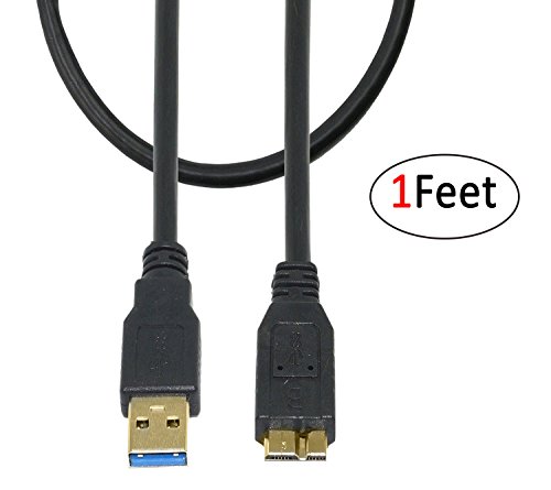 Gold Plated 1 Feet (35cm) USB 3.0 A to Micro B SuperSpeed Cable For External Hard Drives RS.149 (83.00% Off) - Amazon