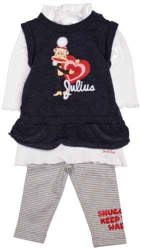 Paul Frank Small Paul Baby Girl'sPF8215W2 Dress Cardigan and Leggings Set Blue Melange 9 Months