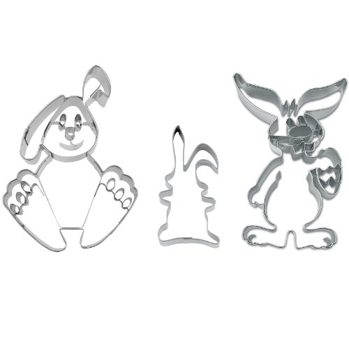 Preisvergleich Produktbild Städter Ausstechformen-Set (Hasenfamilie - 3 teilig - Edelstahl rostfrei)
