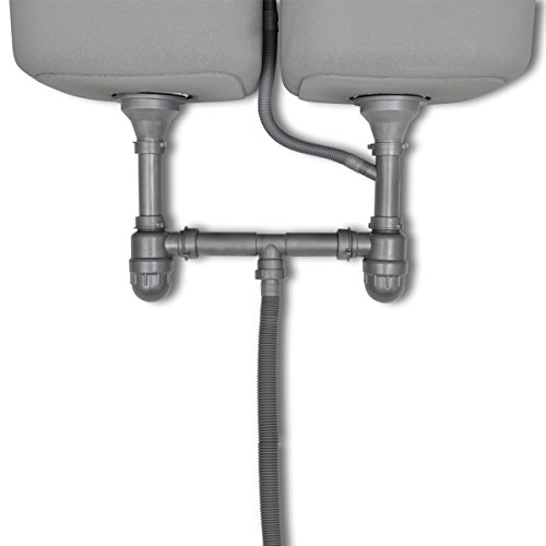 vidaXL Küchenspüle Einbauspüle Waschbecken Doppelbecken Edelstahl Spülbecken 2 Becken - 4
