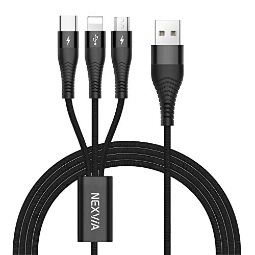3 en 1 Multiple C ble de Chargeur NEXVIA 1 2M Multi C ble de Chargement en Nylon Tress avec Adaptateur Lightning Micro USB Type C Connecteur pour reviews 3 en 1 Multiple C ble de Chargeur NEXVIA 1 2M Multi C ble de Chargement en Nylon Tress avec Adaptateur Lightning Micro USB Type C Connecteur pour