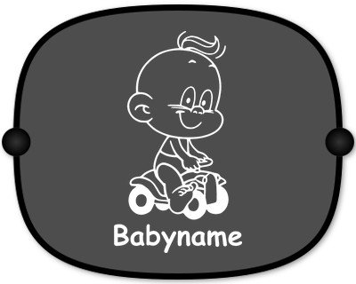 Preisvergleich Produktbild Windel Winni Sonnenschutz Auto Baby Kinder Sonnenblende mit Wunschtext - Motiv WW3 (großer Aufdruck)