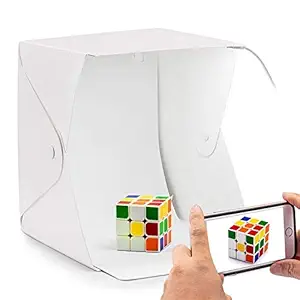 Okayji USB Light Photo Studio Mini Portable Room and Folding Box Tent Kit Space Saving with Backdrops, 1- Piece