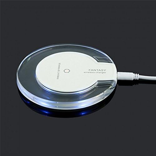 Universal Ultra Slim Compact Qi Wireless Charger Portable Desktop Charging Pad for iPhone X 8 Plus Samsung Note 8 S8 S7 S6 Plus (White)