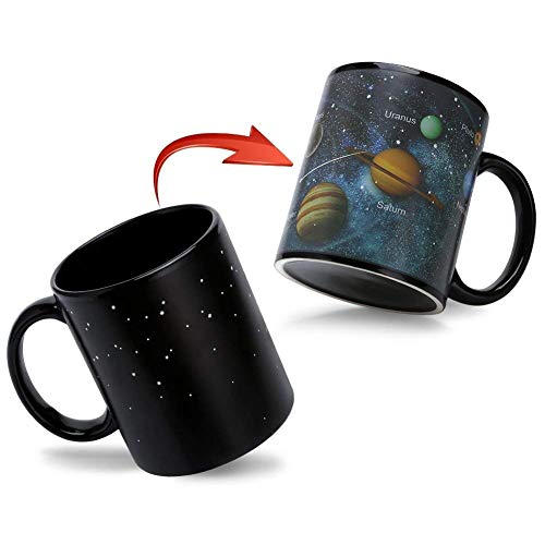 Colour Changing Mugs -Magic Solar System Heat Sensitive Coffee Cup - 12Oz Ceramic Tea Mug - Perfect Novelty Gift/Birthday Gifts for Man/Women/Mom/Wife/Father