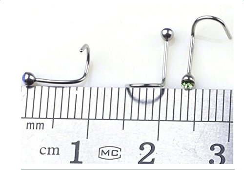 Hosaire 30 pcs Nasen-piercing Edelstahl Damen Farbe Nasenringe Nasenstecker Nasenpiercing - 4