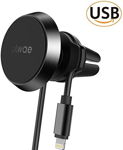 Ulwae Car Phone Holder Magnetic, Easy USB Cable Sorting, Air Vent Car Phone Mount Holder with 360 Viewing Angles for iPhone Samsung LG Nexus HTC Motorola Sony Nokia and more