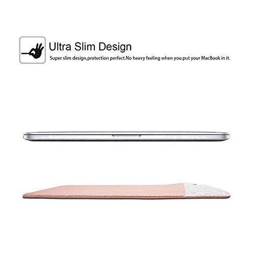 WALNEW 13 MacBook Pro 13 Zoll, Veröffentlicht in 2016, Schutzhülle, Hülle, Case, Cover, mit Zwei-Taschen-Design mit Geschütztem Inneren und Externem Mousepad,,Rosa - 6