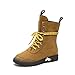 Produktbild taottao Damen Flach Knöchel Martin Weiches Wildleder Schnürer Boots Casual Outdoor Wander Camping Walking Schuhe, Gummi, braun, 50