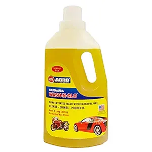 ABRO CW-928 Car Wash Shampoo with Concentrated Carnauba Wash for Long Lasting Shine & Wax Car Washing Liquid (1 LTR)