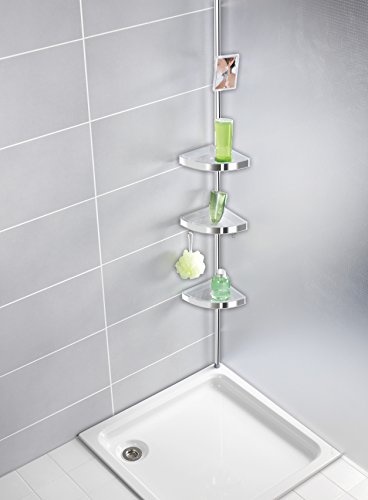 Wenko 22124100 Teleskop Duschecke Premium Aluminium glänzend 20 x 27.5 x 260 cm - 3
