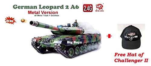 Heng Long NATO Leopard 2 A6 Battle Tank 1/16 Pro version Metal Tracks & Metal Gears --- 2.4G -- BB shooting Smoking Sounding with a FREE Challenger Hat by Big Boyz ©
