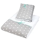 Dkaren 2 teiliges Bettwäsche-Set aus 100% Baumwollsatin für Ihren Kleinen (90x120cm/100x135cm)