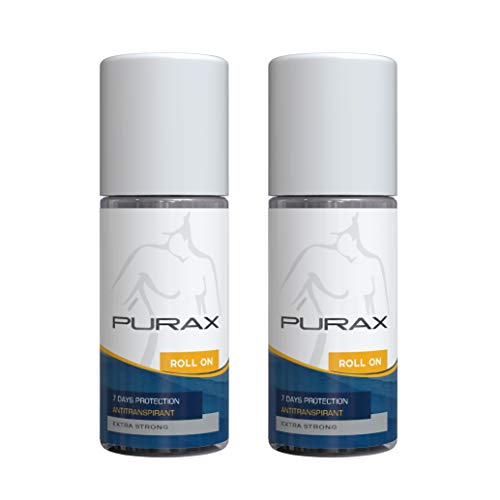 Purax Lot de 2 antitranspirants en roll-on Extra fort 50 ml