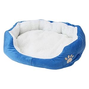 Emorias 1 Pcs Casa para Mascotas Cachorros Gato de Cama Otoño Invierno Cálido Alfombra de Pet – Azul