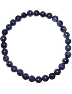Saphir Kugel Armband 6 mm Ø Edelsteinarmband ein echter Hingucker elastisch aufgezogen (4221)