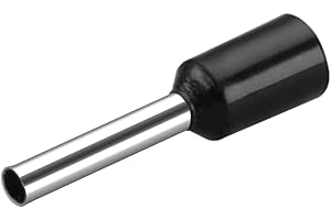 Heschen E1510 AWG 16/1,5 mm² Cobre Crimpado Aislado de Vinilo, 1000 terminales de cobre negro
