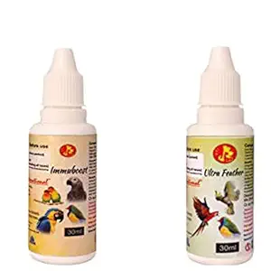 Pet Care International (PCI) Ultra Feather & Immuboost for Healthy Feathers and Provide Essential Vitamins, Minerals and Calcium for Healthy Bird Healthcare (Combo) (30ml)