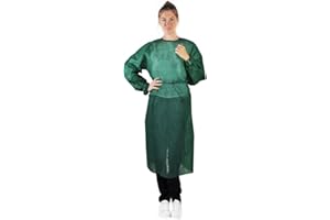 Bericah Verde Camice Visitatore, Taglia Unica (Pacco da 10) Unisex-Adulto