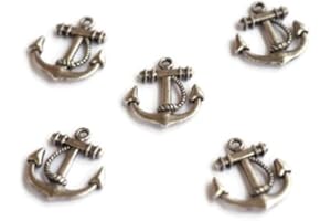 SiAura Material ® - 5X Anker Anhänger Charm Antiksilber